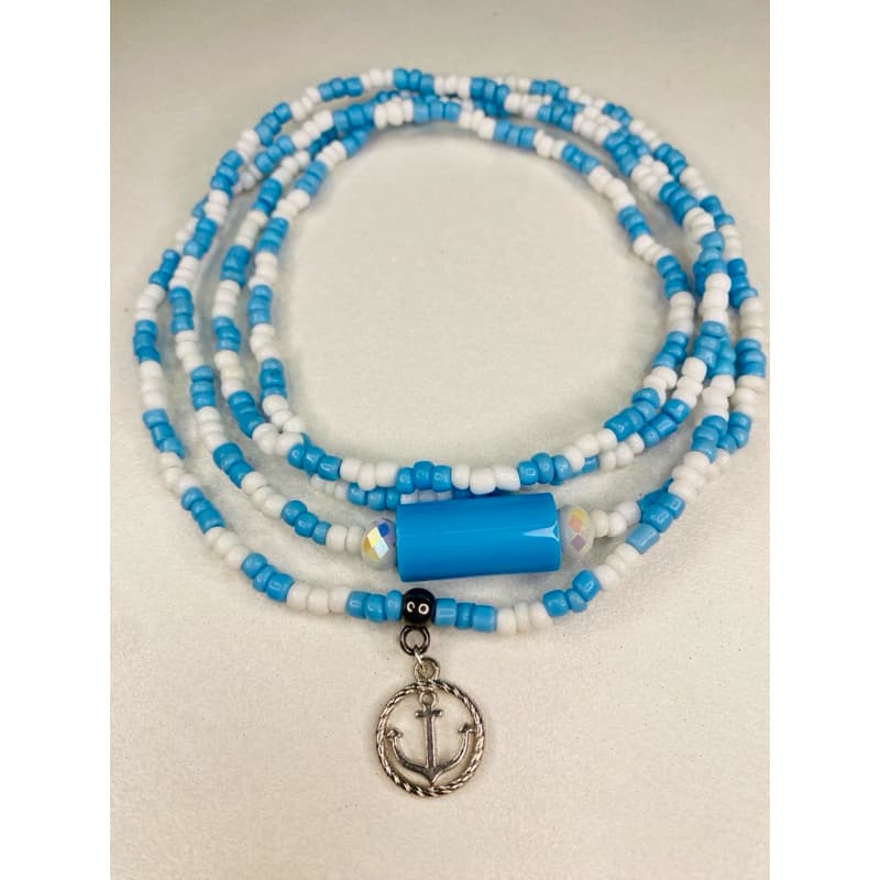 Guia de marinheiro azul e branco 60cm umbanda candomblé