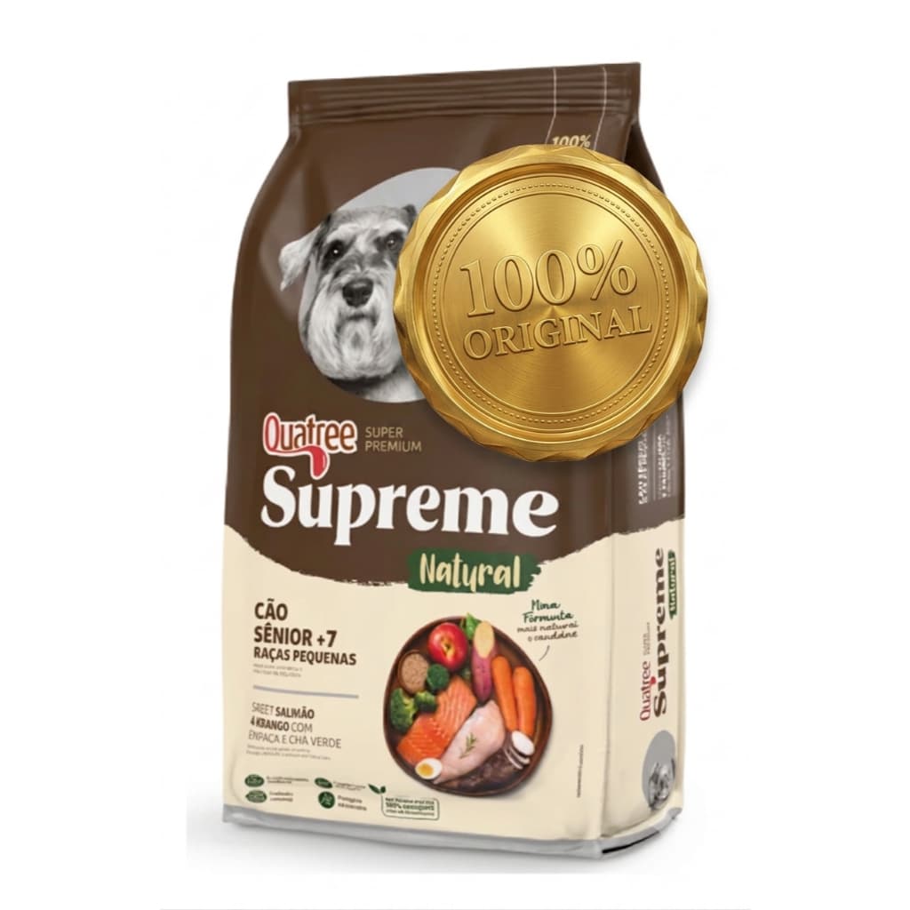 Ração Quatree Supreme Cães Sênior +7 (CÃES IDOSOS) Raças Pequenas Salmão e Frango 2,5kg