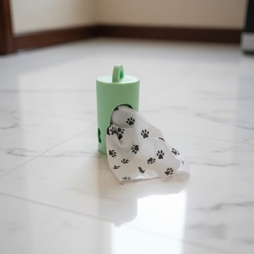 Porta-saquinho para Passeio + Plástico + Pet Feliz & Companhia + Alt 10,5cm + Larg 4cm + Prof 4cm + P