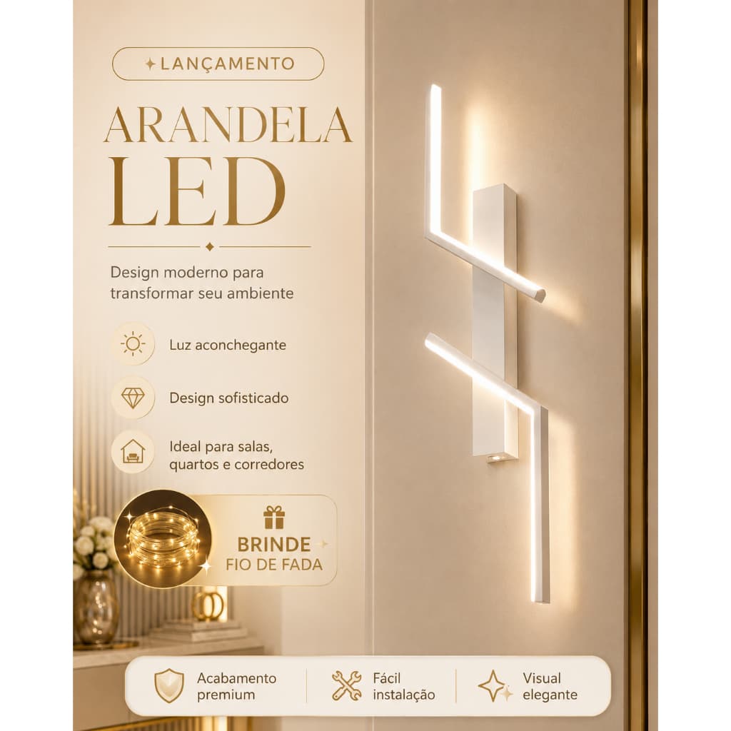 ARANDELA LED TRAÇO LUMINA BRANCA