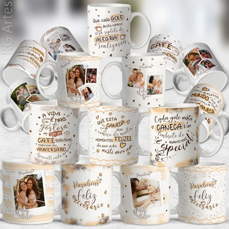 Caneca Xícara Aniversário Amigos Amantes Café Cafézinho Coffee Presente Personalizada OFERTA RELÂMPAGO!