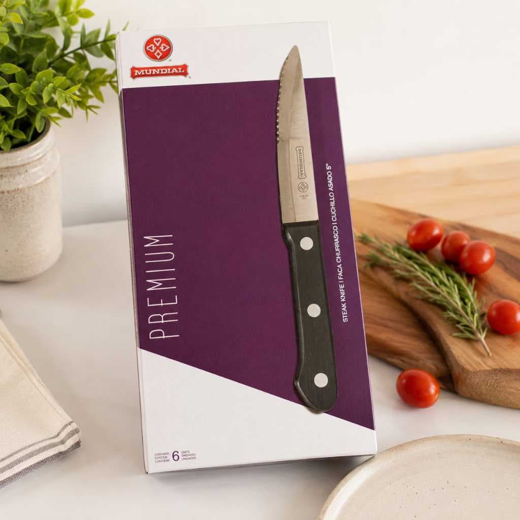 Faca Multiuso Serrilhada Inox Cabo Anatômico Cozinha Profissional