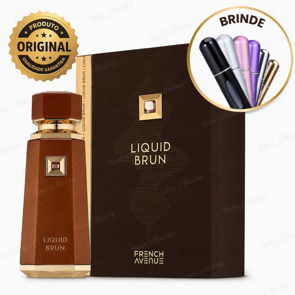 Perfume Árabe Liquid Brun French Avenue Unissex 100ml + Brinde Frasco Recarregável de Perfume de Bolsa