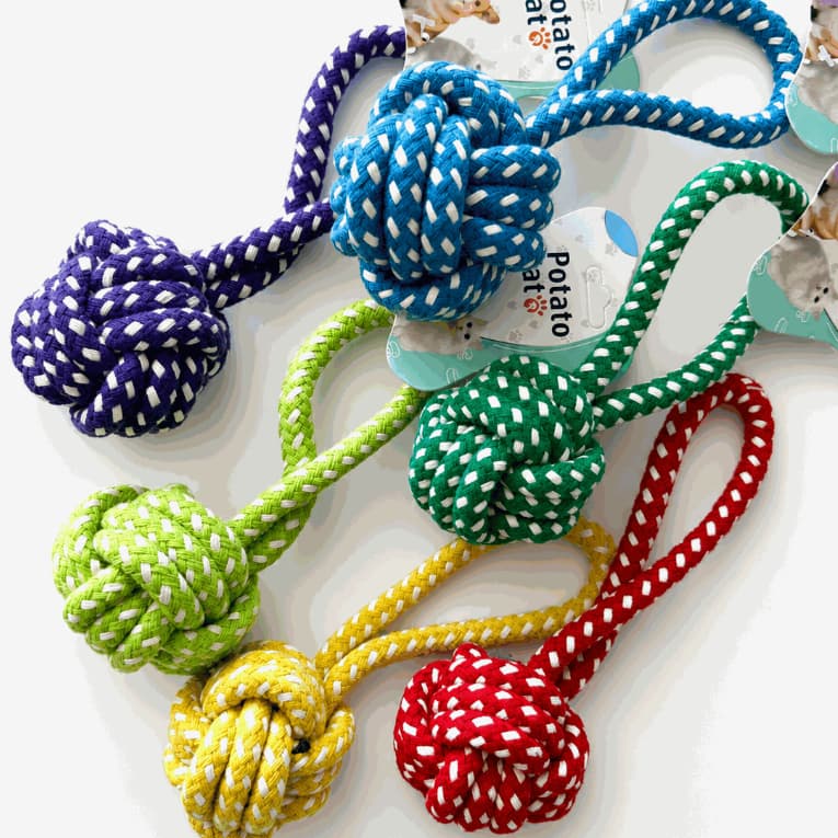 Kit 2 Brinquedo Corda com Puxador Resistente Para Cachorro Mordedor Pet Brincadeira Exercício