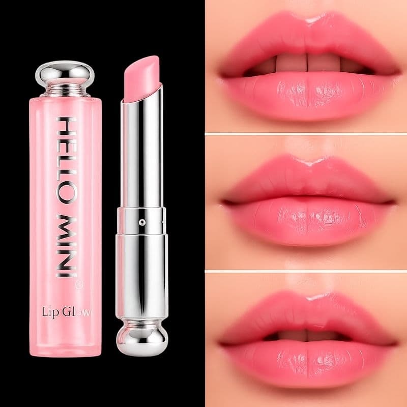 Balm Labial Lip Glow - Hello Mini - Hidratação Brilho Natural Cor Personalizada Lábios Macios