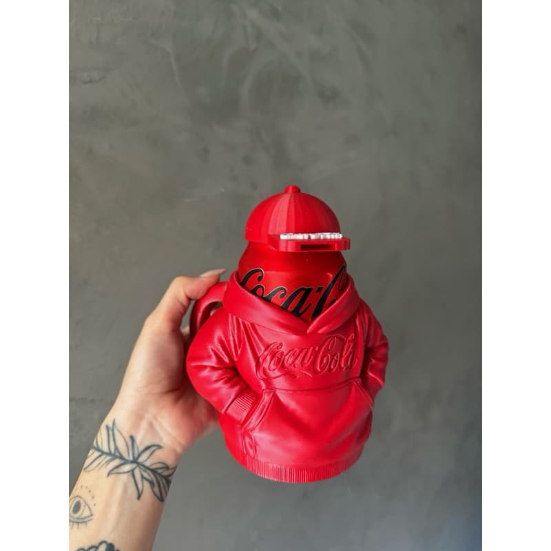 Suportes Latas 350ml Moletom Coca-Cola com Boné Abridor