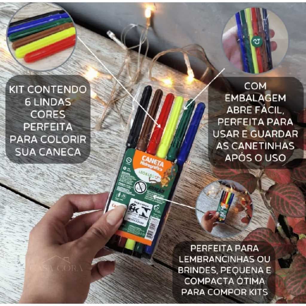copo de colorir mais canetinha 12 unidades