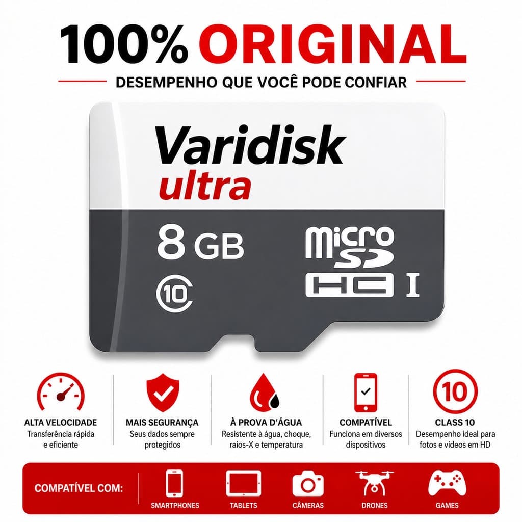 Cartão Memória Micro SD Ultra 8GB 16GB 32GB 64GB 128GB 256GB 512GB Com Adaptador p/Vendas diretas da fábrica