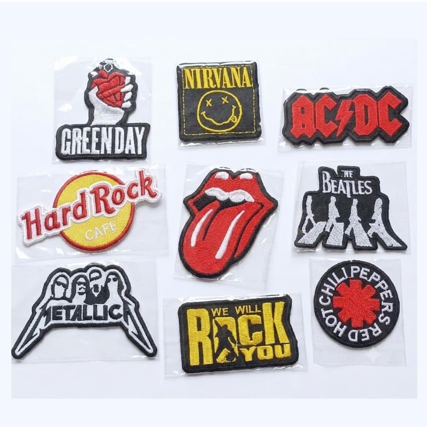 PATCHS BORDADOS ROCK COM TERMOCOLANTE!