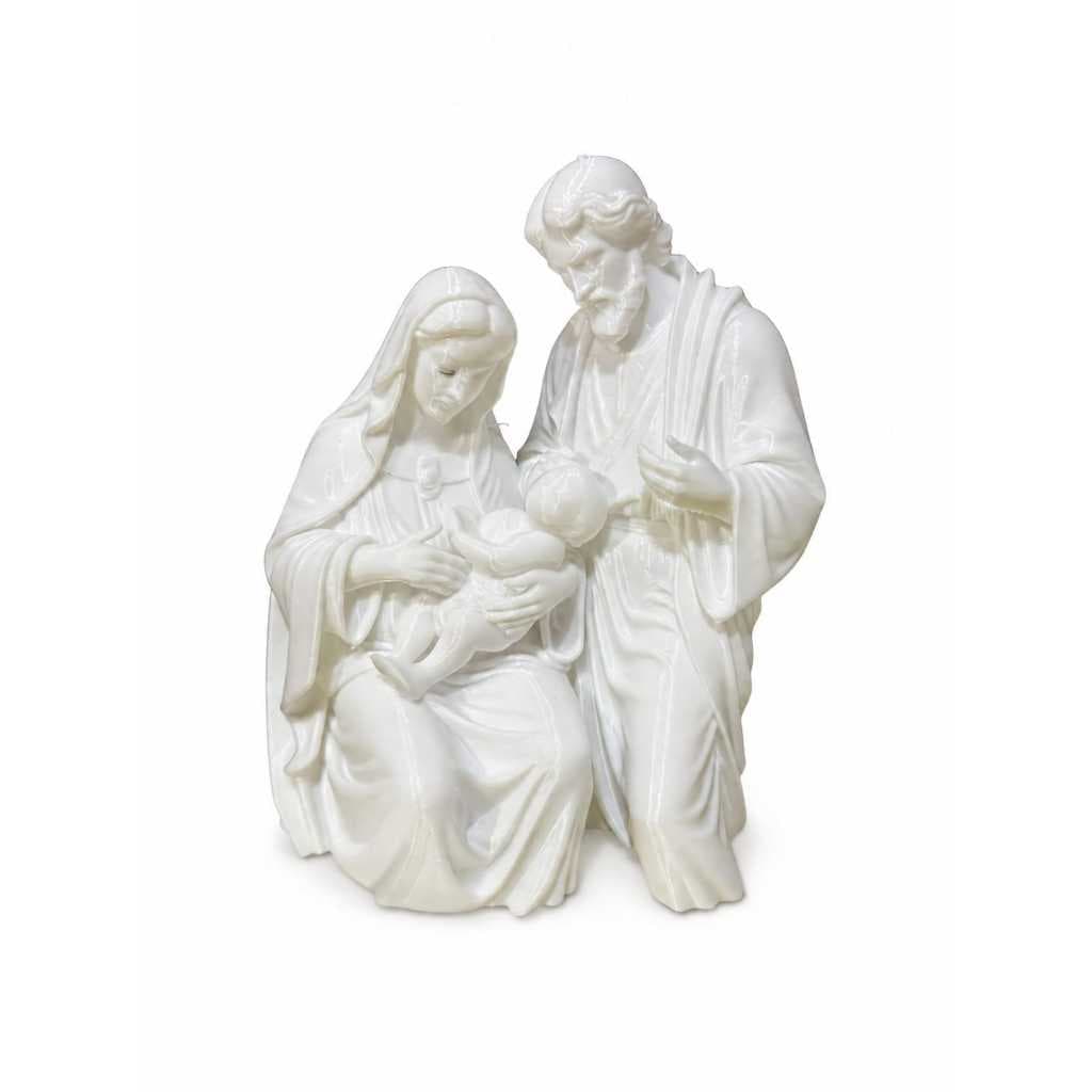 Imagem Sagrada Família com Menino Jesus – Escultura Religiosa Decorativa em Impressão 3D