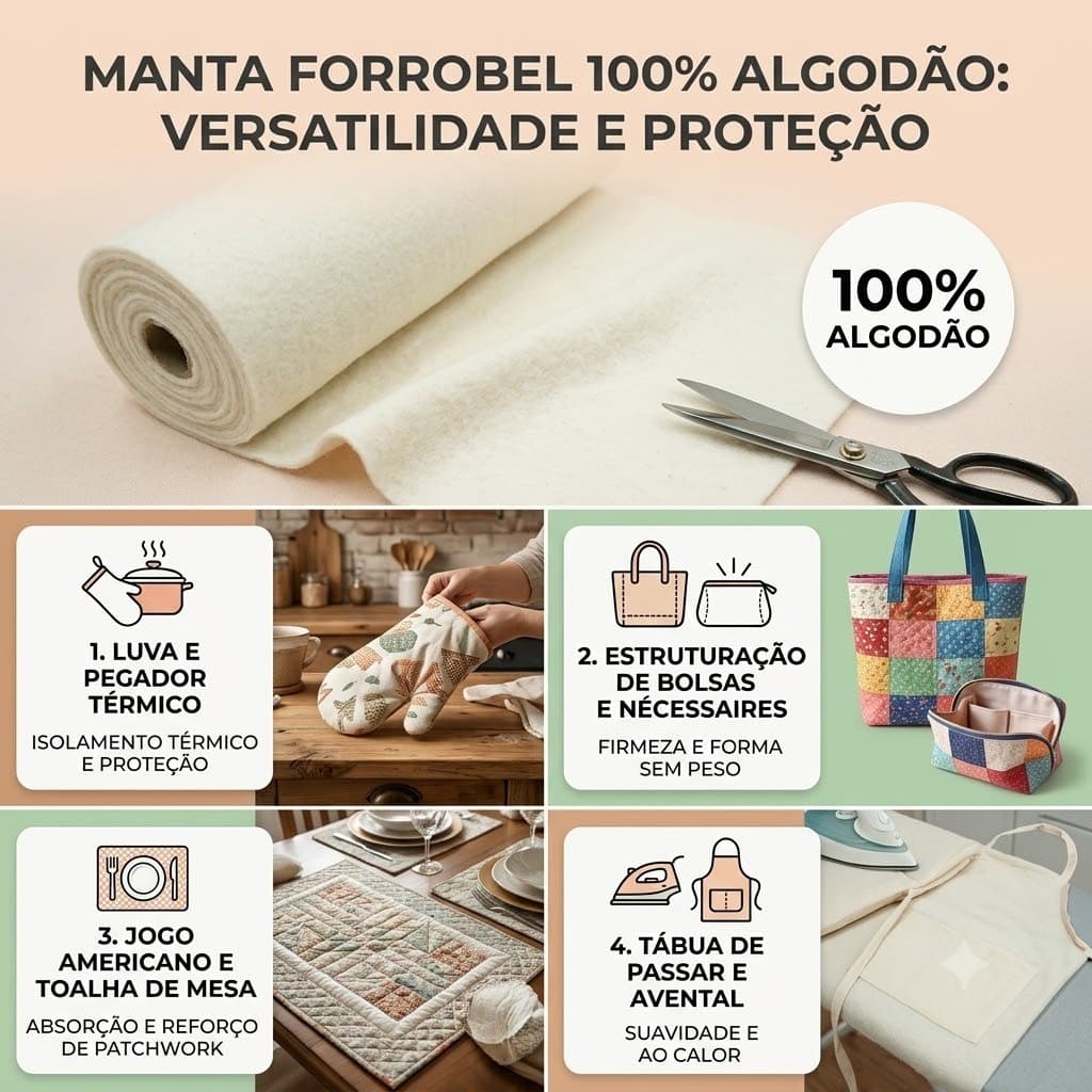 Manta Forrobel  para Estruturação/Forro/Térmico/Luvas/Tábua Passar