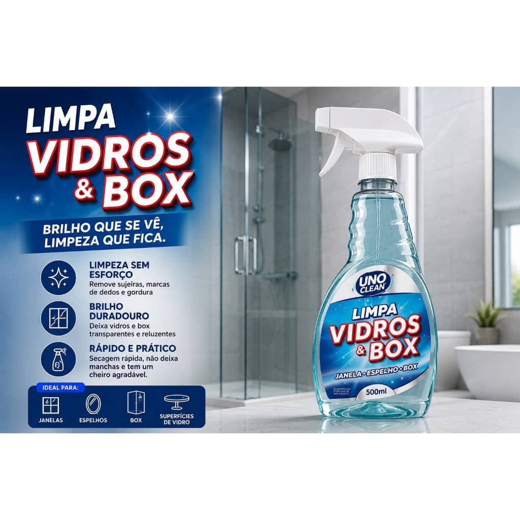 Limpa Vidros e Box ProVita 500ml – 1 Unidade | Limpeza Rápida e Sem Manchas