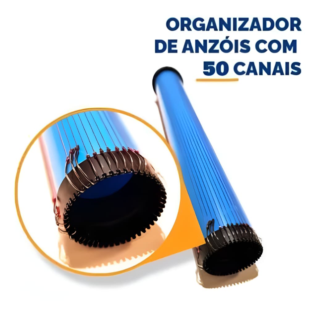 Porta Pernada Cano PVC Pesca de Praia Empate 50 Anzóis Portátil Competição Chumbada Oficial