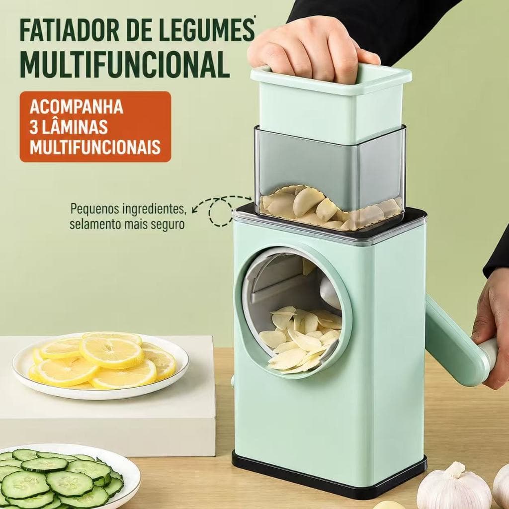 Fatiador De Legumes 3 Em 1 Ralador Rotativo Cortador Manual Multifuncional Para Legumes E Frutas