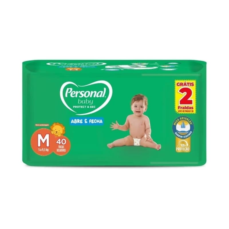 Fralda Personal Baby Protect & Sec Tamanho M Leve 40 Pague 38 Fraldas Descartáveis