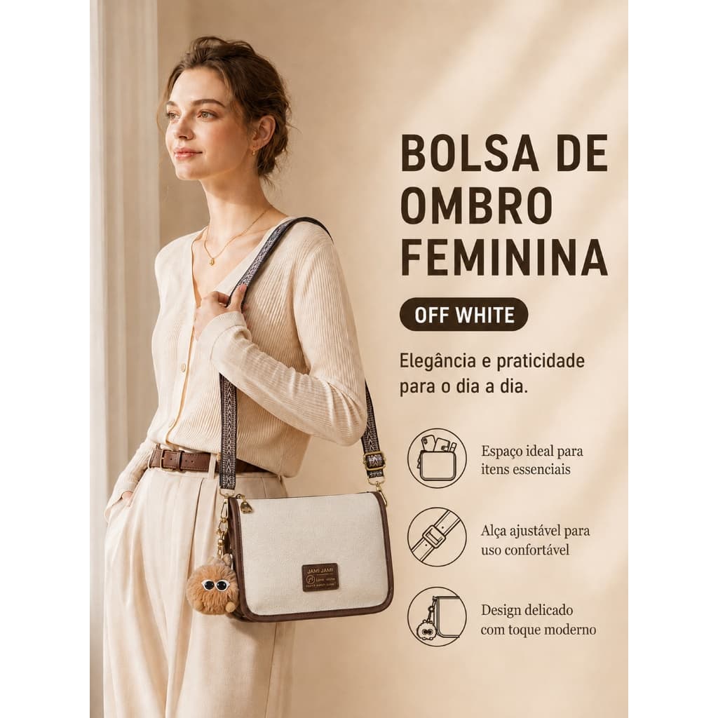 JAMI JAMI Bolsa Feminina Com Alça Lateral Transversal De Ombro De Couro PU T304