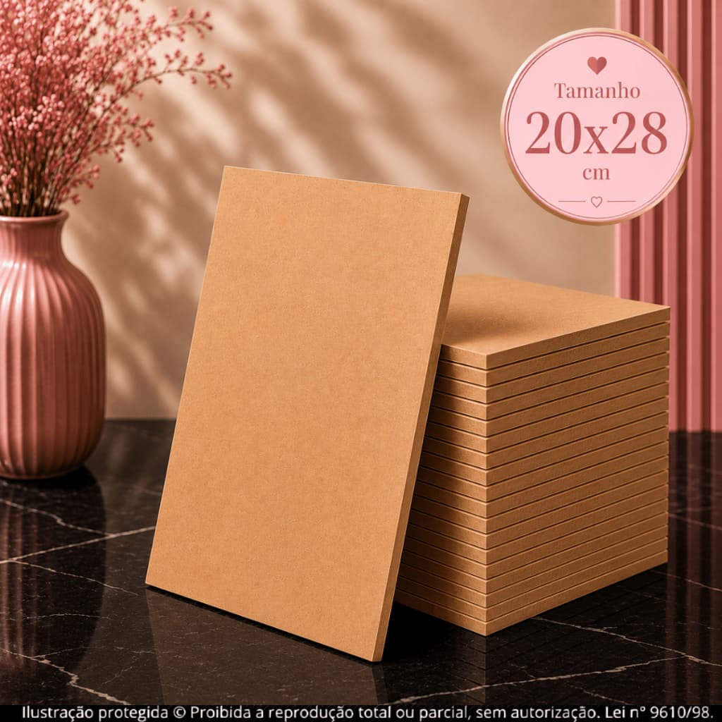 Kit Placa Chapa Mdf Cru 20x28 cm  A4 10 - 50 Und 3mm Quadros Artesanato álbum de fotos artigos