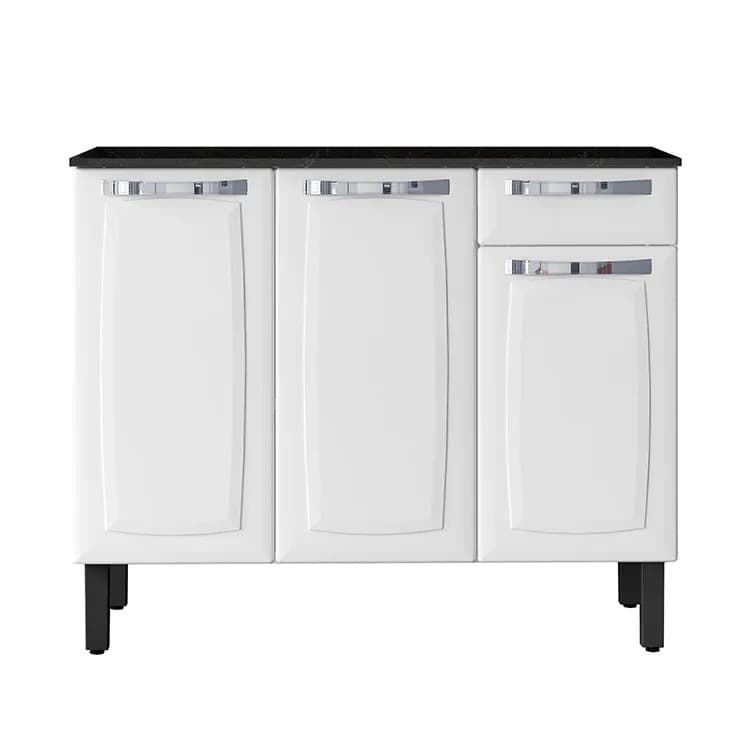 Balcão de Cozinha Personalizado Compacto Itatiaia Rose com 3 Portas e Gaveta