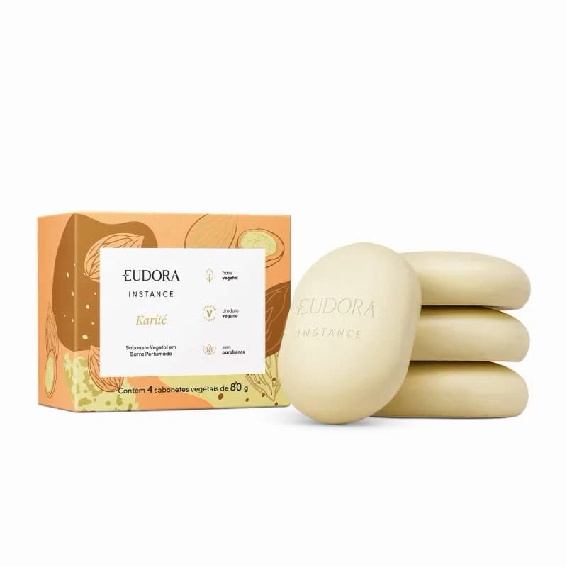 Sabonetes Instance Karité 4x80g em Barra Vegetal Perfumado.