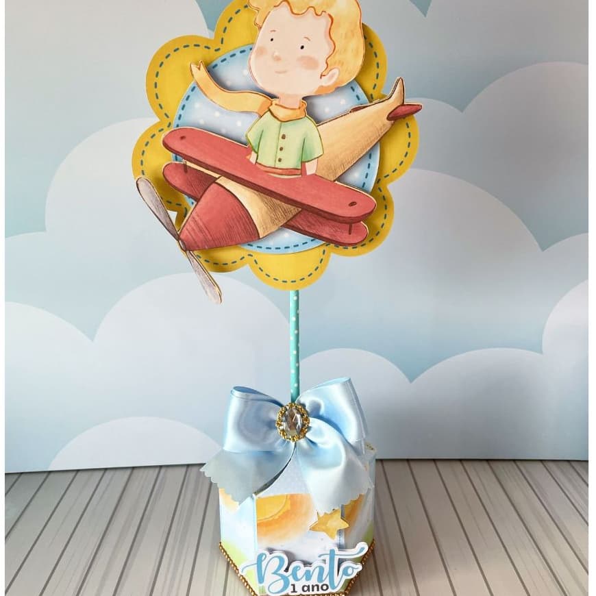 ✨ Centro de Mesa Luxo - Pequeno Príncipe - Papelaria Personalizada - Lembrancinha de Festa