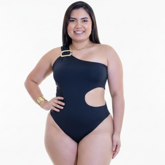 Body Maiô Feminino Engana Mamãe Mula Manca Com Bojo Vazado Ombro Só Suplex Fivela