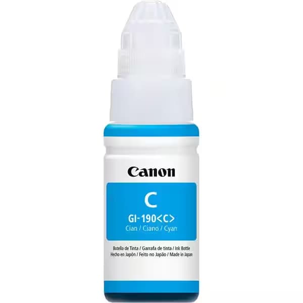 Tinta Canon GI-190 C Ciano Original Refil de Tinta para Impressora Mega Tank Alto Rendimento Compatível com G1100 G2100