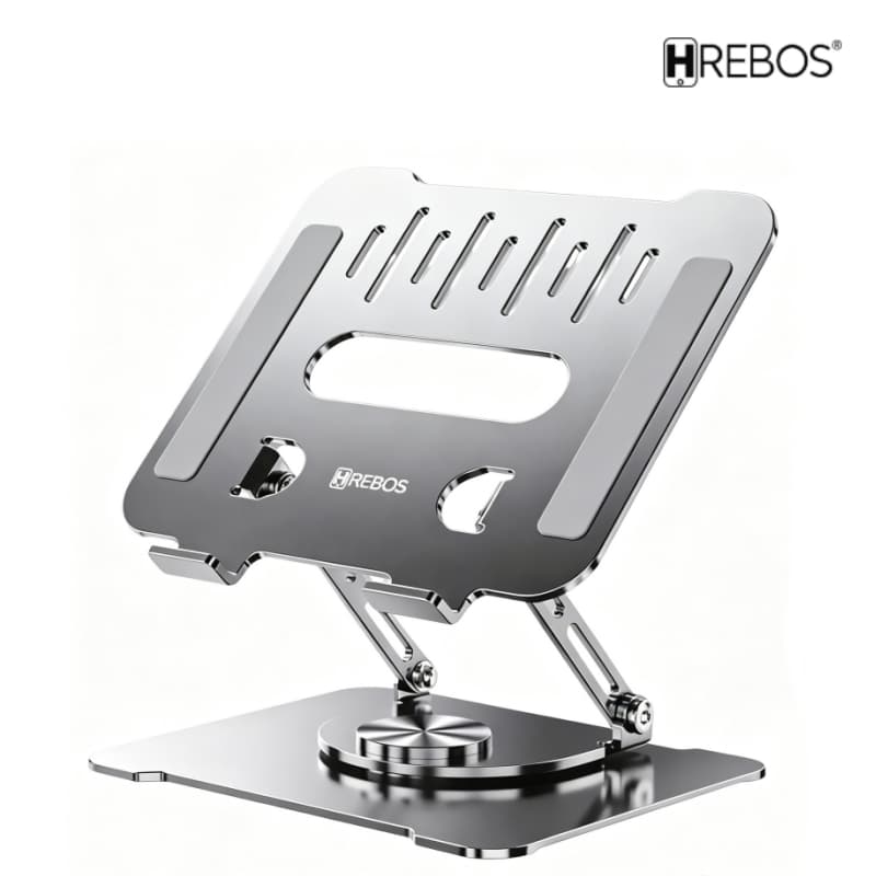 Suporte notebook De Mesa Para Notebook E Macbook Gira 360° Grau Base em Metal Dobrável e Ajustável Home Office Hrebos