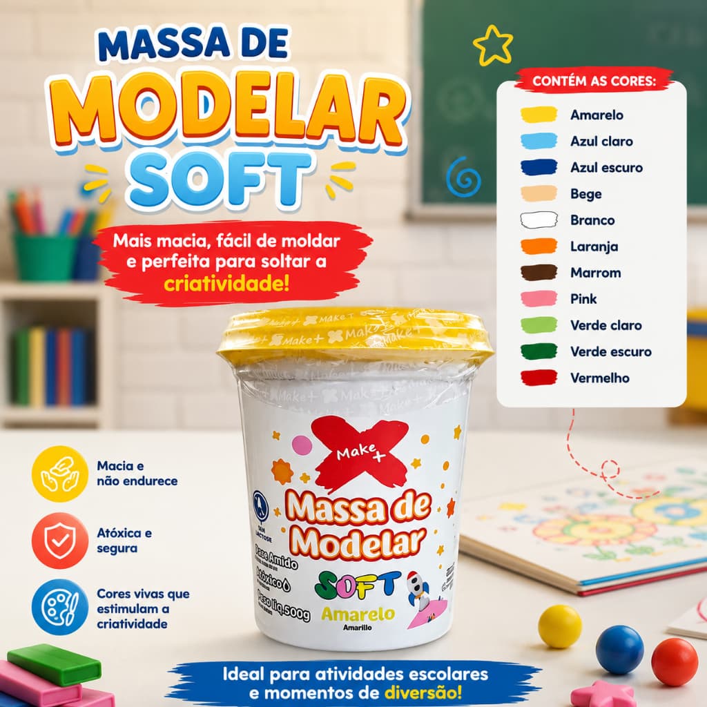 Massa de Modelar Soft 500g Make+