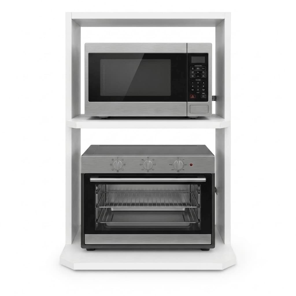 Suporte Suspenso Para Microondas e Forno Elétrico - MDF BRANCO