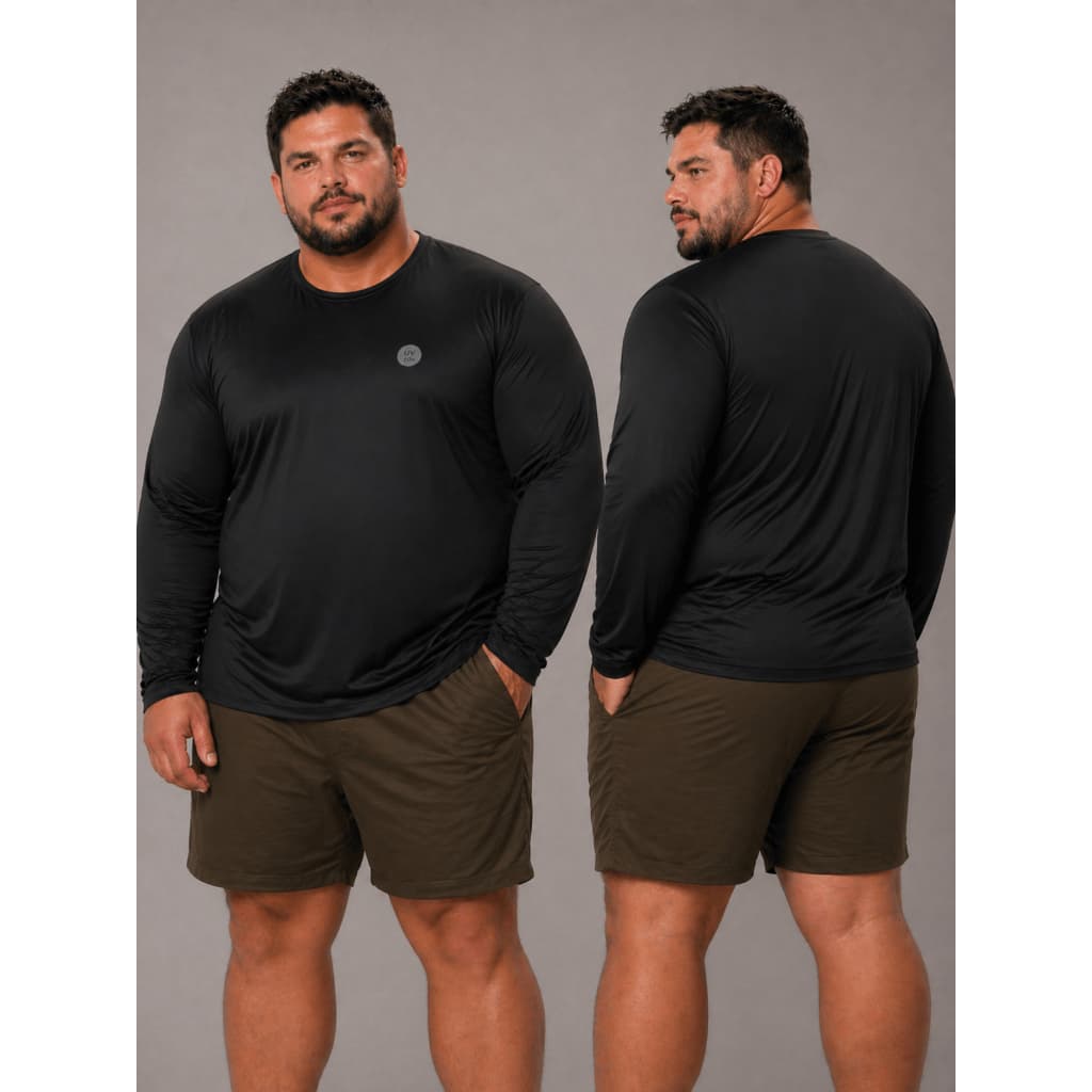 Blusa Camisa Plus Size Térmica Masculina Uv50+ G1 Ao G5 Segunda Pele Traje de Natação