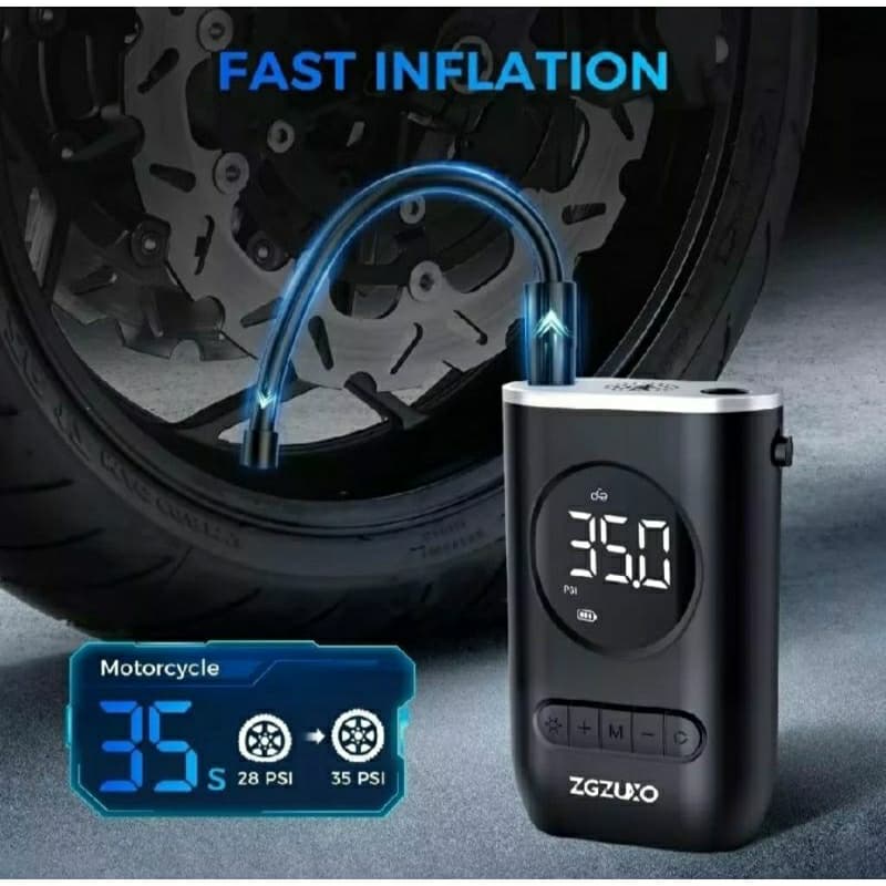 Mini Compressor de Ar Portátil Digital Recarregável 150 PSI com Display LCD