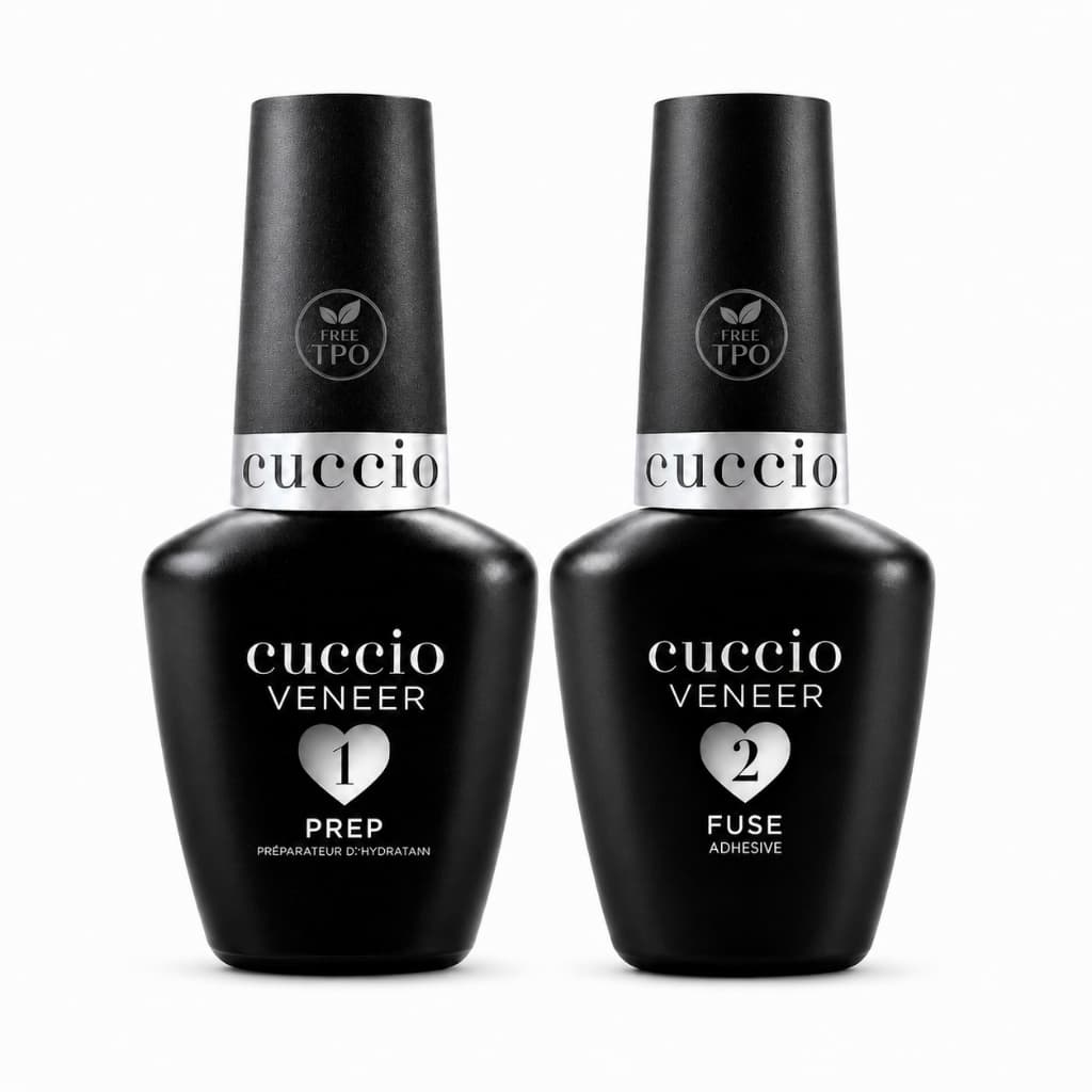 Kit Cuccio Veneer Step 1 Prep + Step 2 Fuse 13ml Preparadores para Unhas em Gel Profissional