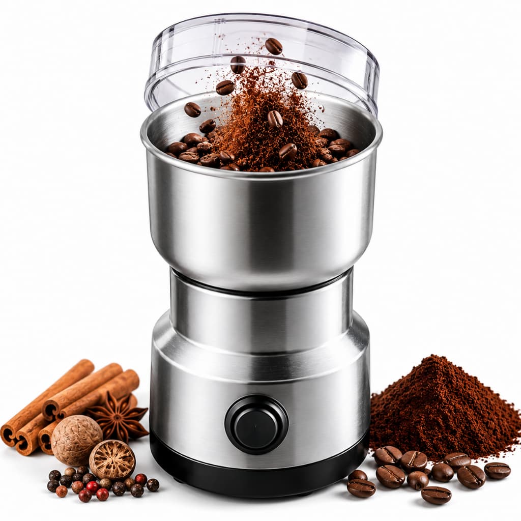 Moedor de Café Elétrico Inox 100–200W Moedor de Grãos Temperos Pimenta Castanhas Multiuso