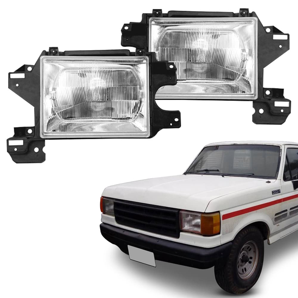 Farol F1000 F4000 1992 Até 1997 Com Suporte - Farol Ford F-1000 F-4000 1992 1993 1994 1995 1996 1997
