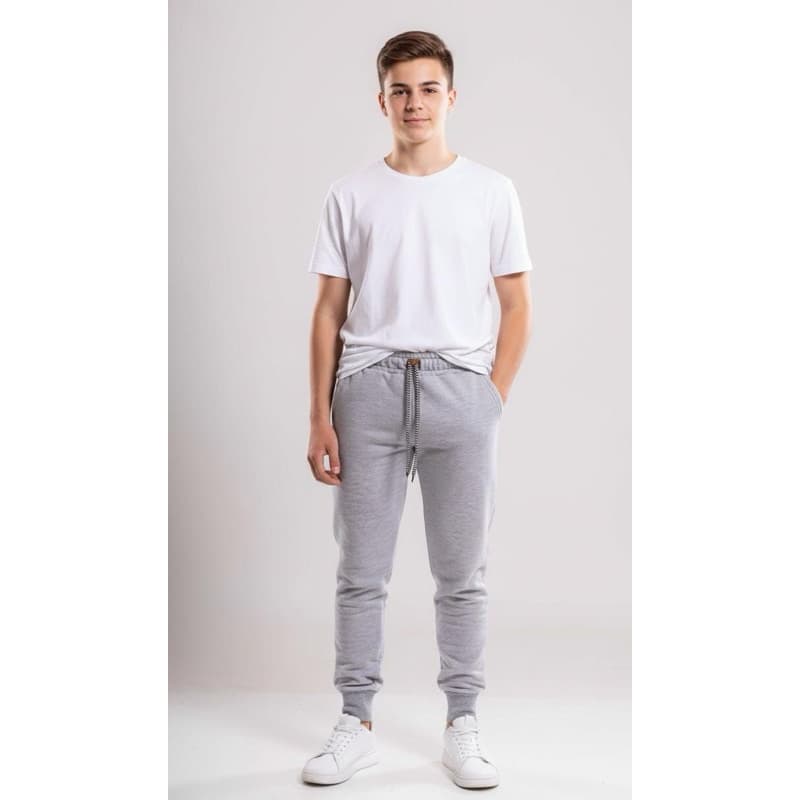 Calça Moletom Juvenil Masculina Flanelada Com Punho Inverno Tamanhos 10 12 14 16