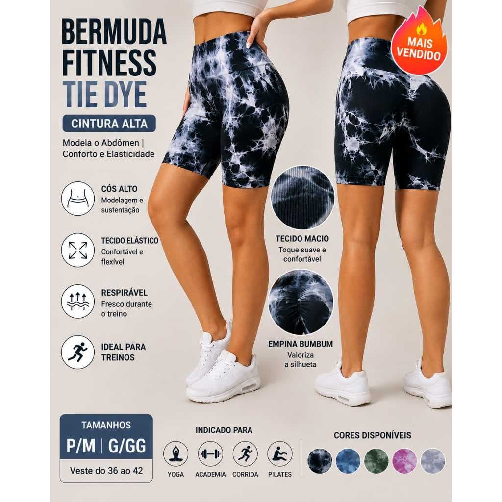 Short Marmorizado Rajada Fitness Academia Cintura Alta Levanta Bumbum -Cod:B19