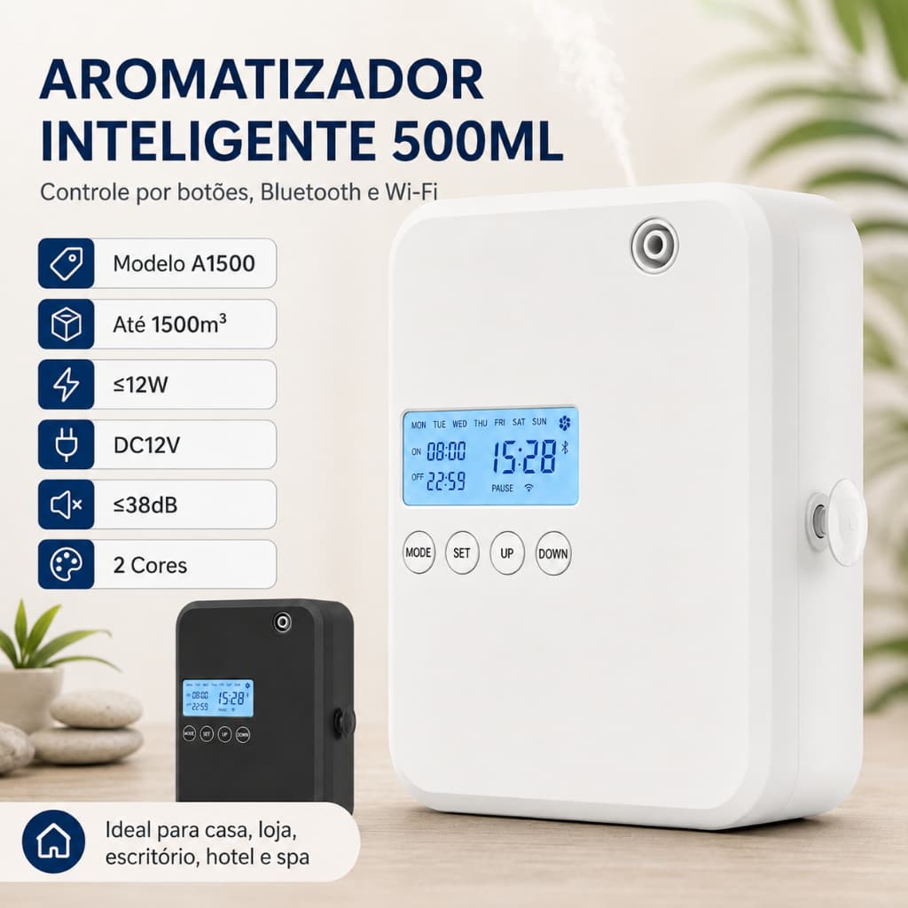 máquina de aromatizar ambiente profissional 500ml para hotel loja academia escritório com app