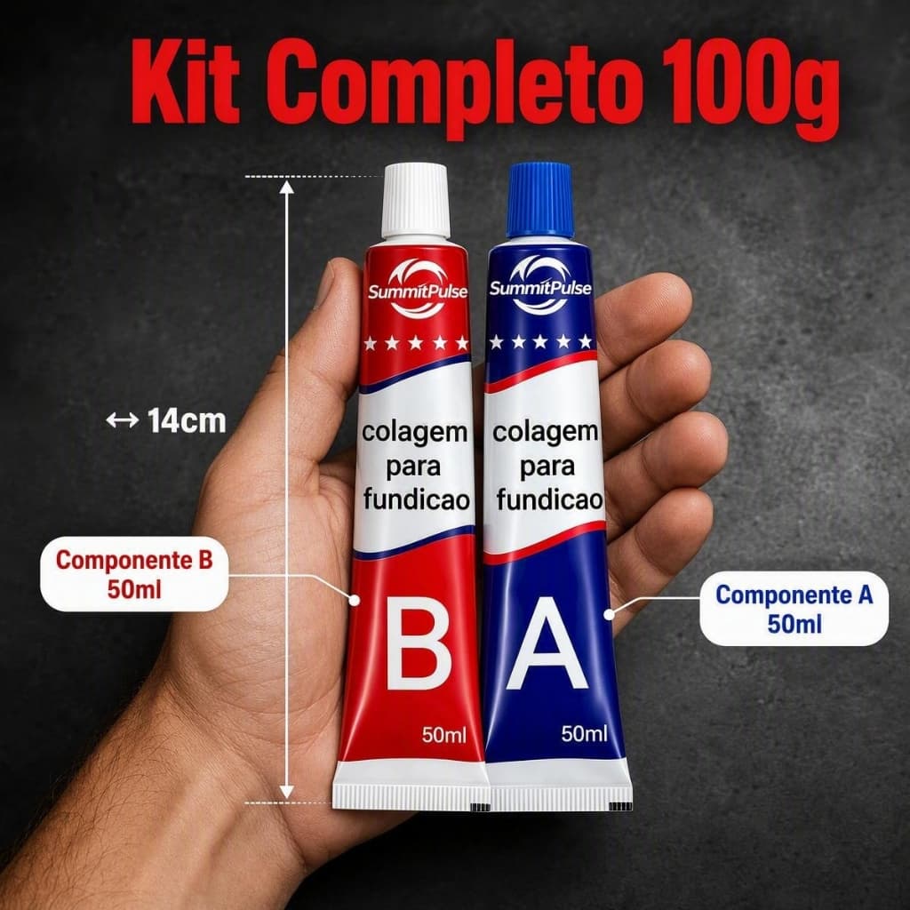 AB Adesivo de Ferro Fundido100G - Reparo Mágico Resistente ao Calor para Metal Soldagem a Frio