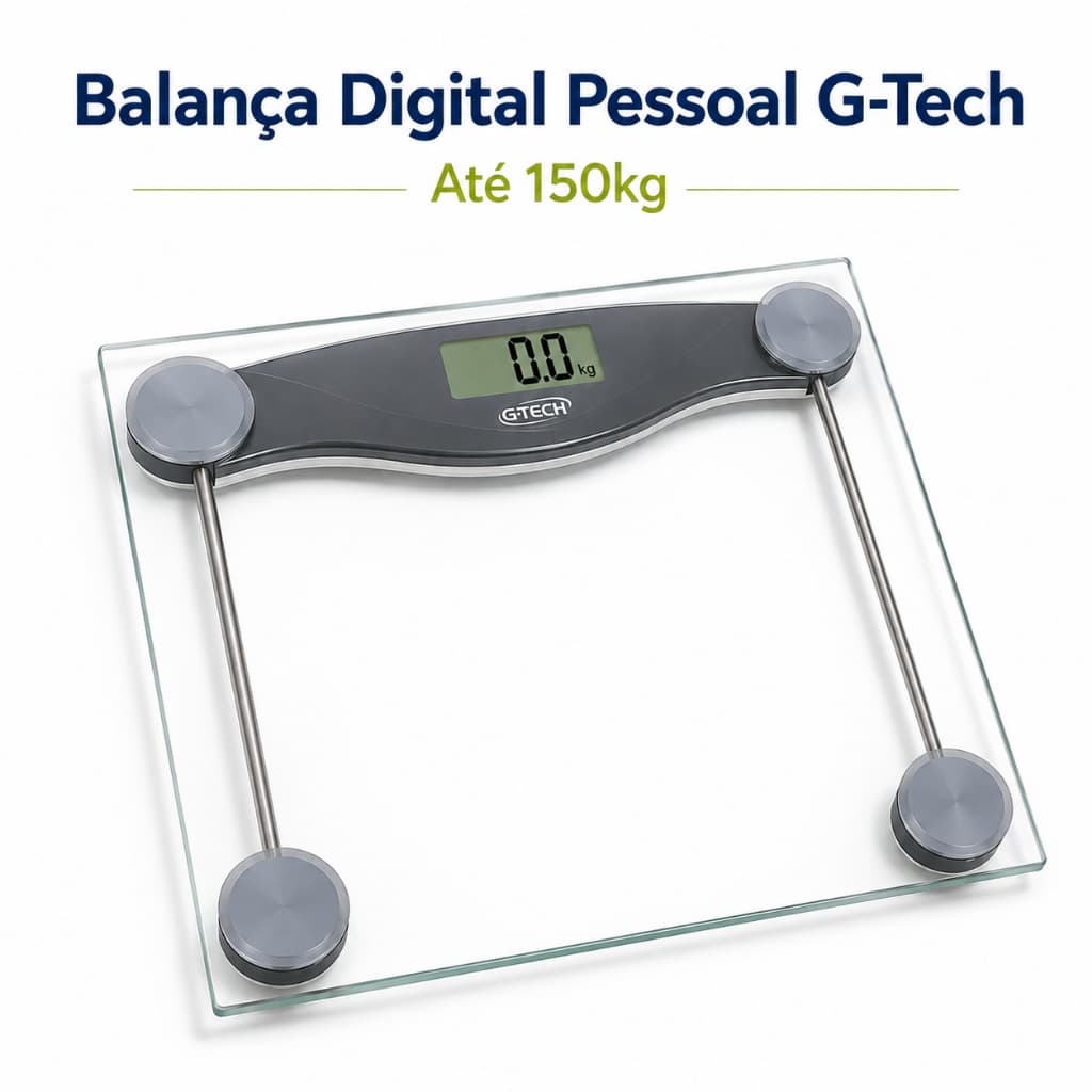 Balança Digital G-Tech Até 150kg LCD de Alta Precisão