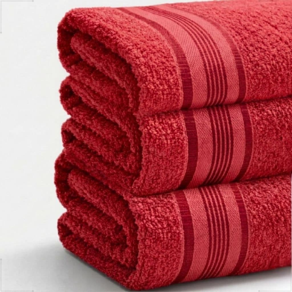 Kit 3 Toalhas de Banho Vermelho 100% Algodão Jogo Banhão Premium Macia Alta Absorção Toalha Luxo Gigante 75x180cm