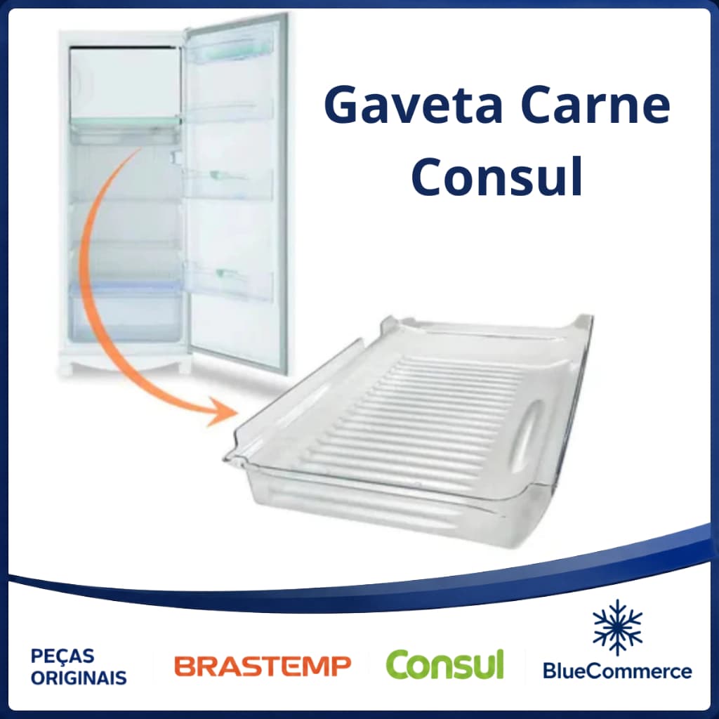 Gaveta de Carne Para Geladeira Consul Original W10212144 CRA30,CRC30