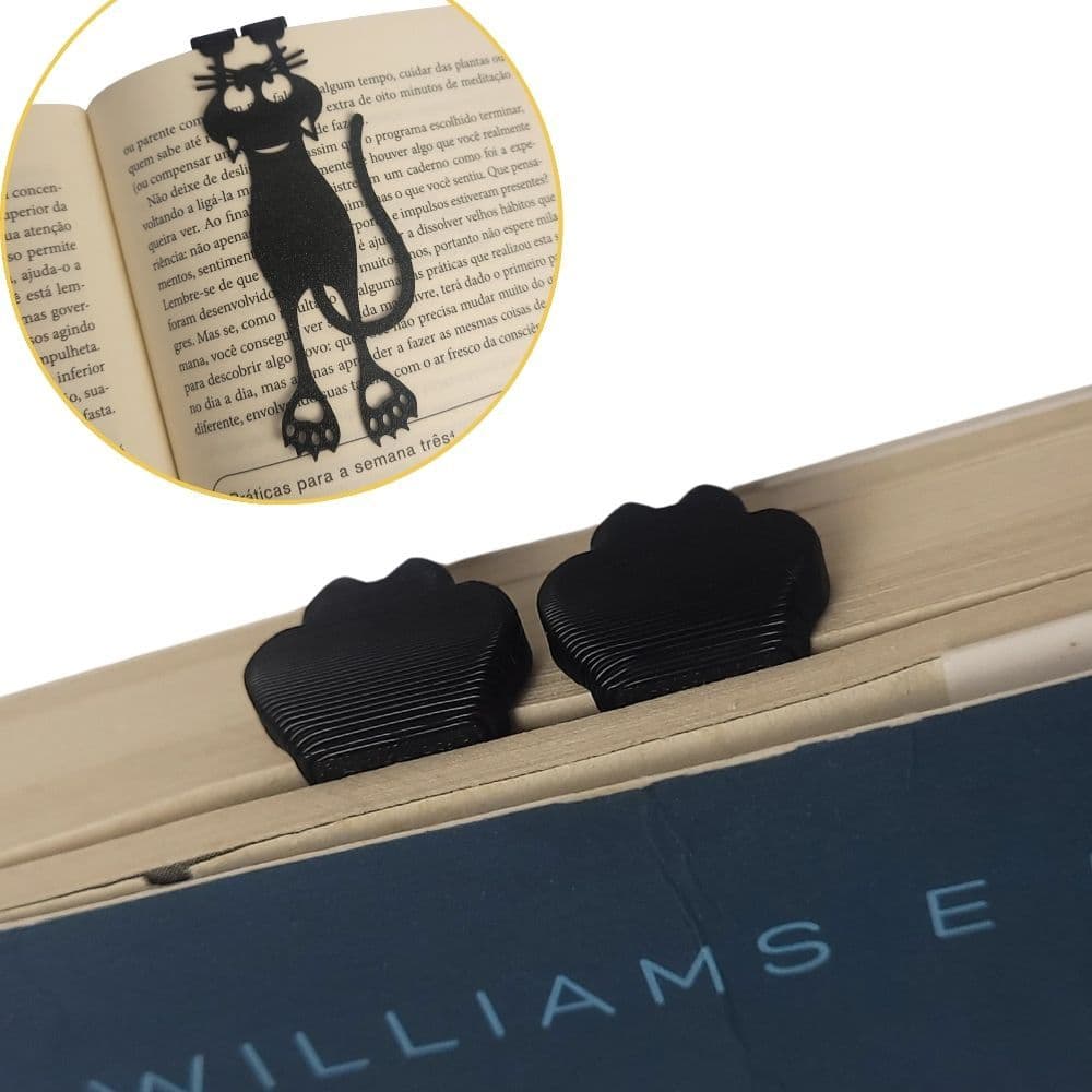 Marcador de Livro Gato Patinha Marca Página Papelaria Criativo Presente Professor Estudante