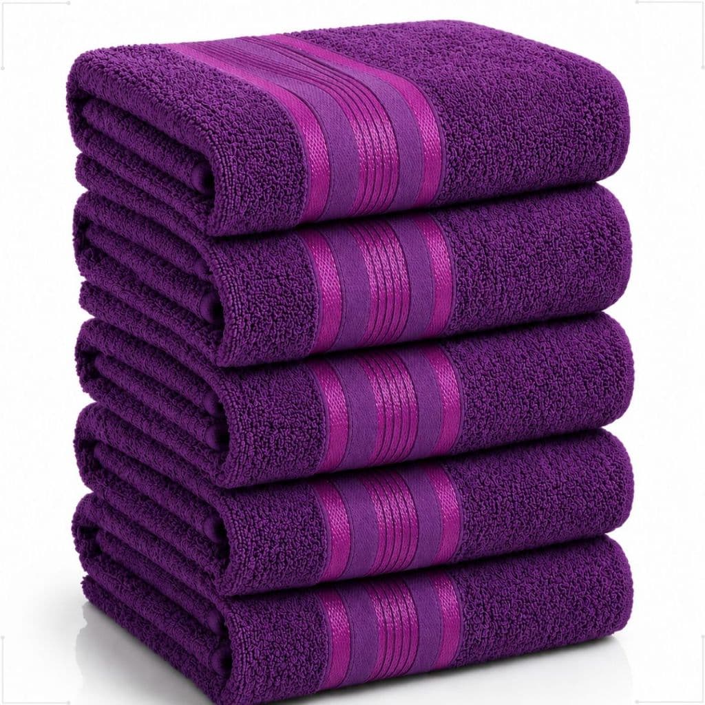 Kit 5 Toalhas de Banho Roxo 100% Algodão Jogo Banhão Premium Macia Alta Absorção Toalha Luxo Gigante 75x180cm