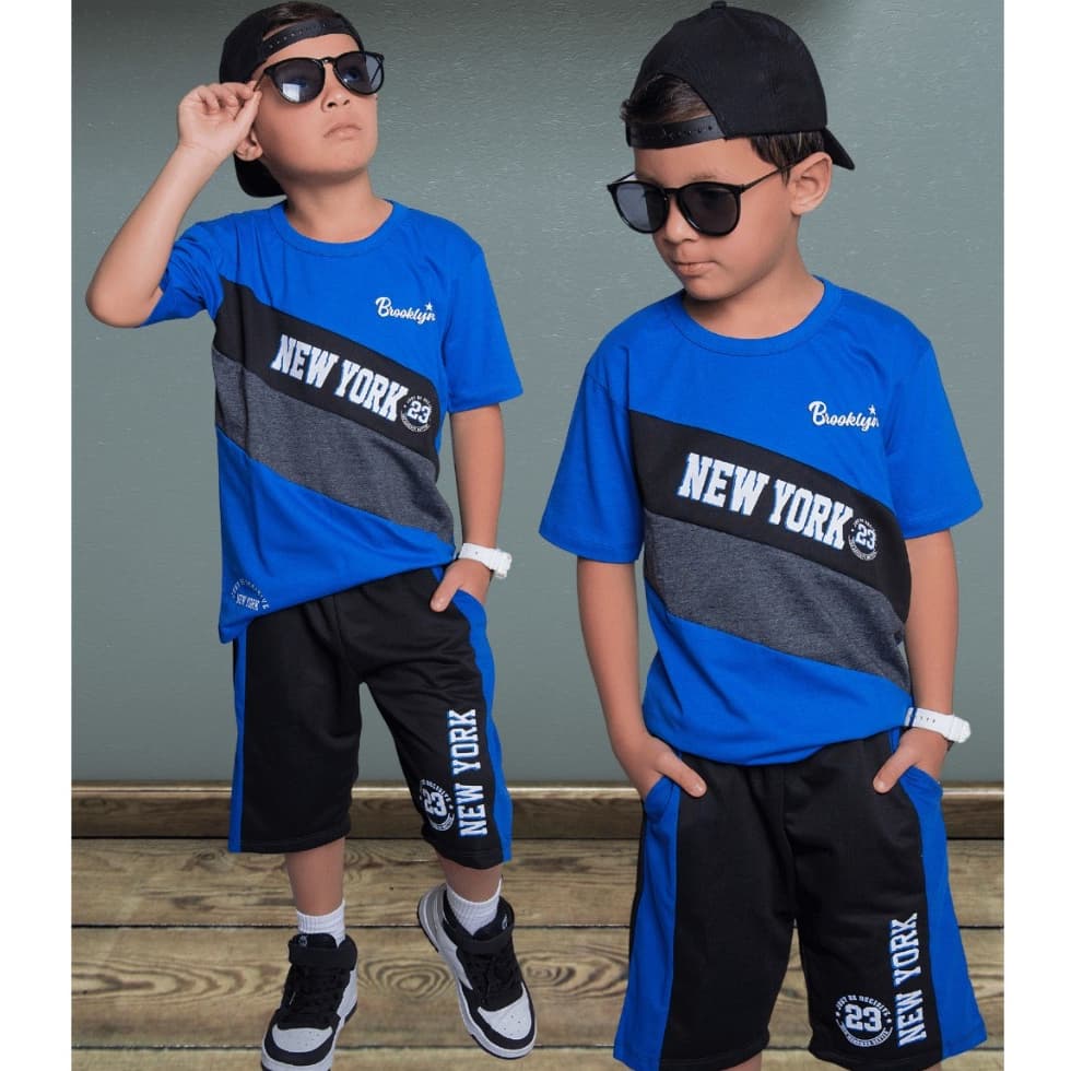 Conjunto Menino Infantil Lançamento Verão Blusa + Bermuda