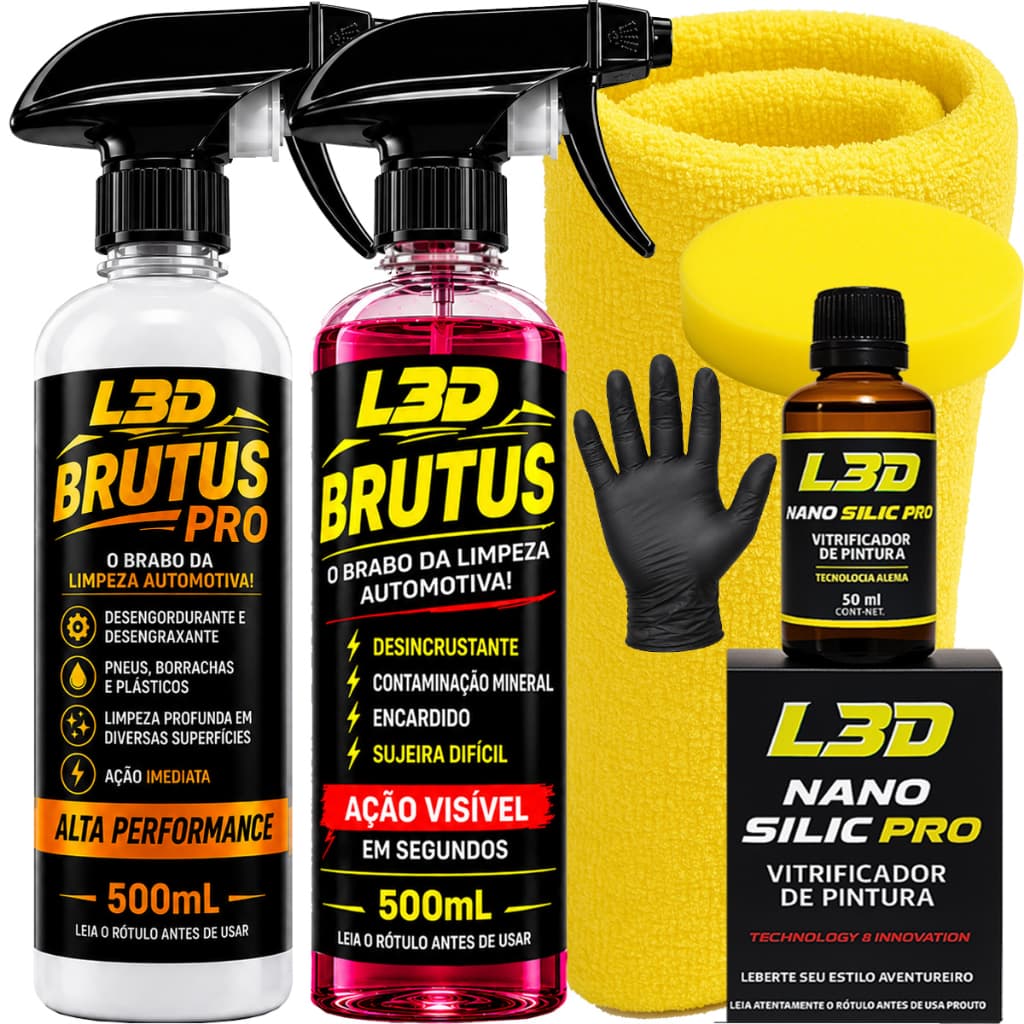 Kit viritificador BRILHO INTENSO Removedor Marcas de água Desengraxante Desengordurante Desincrustante Farol Roda Pneu