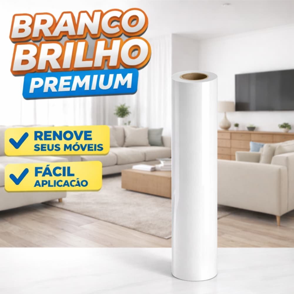 Adesivo Vinil Envelopamento Móveis Lavável  Branco 3x50