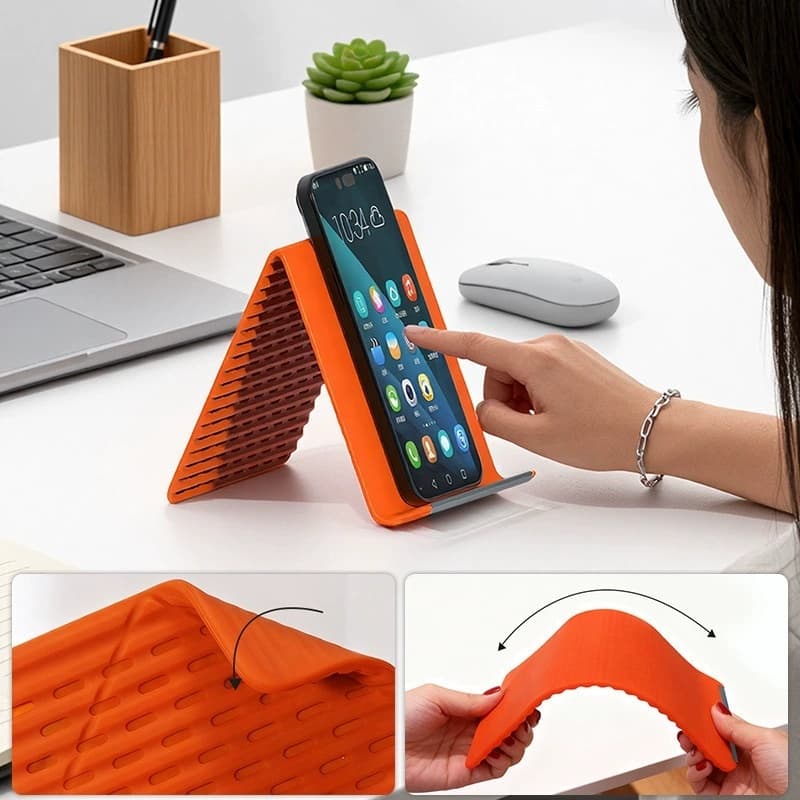 Suporte Portátil Dobrável De Silicone Para Telefone , Livremente Em Qualquer Formato , Ajustável Multiângulo Celular