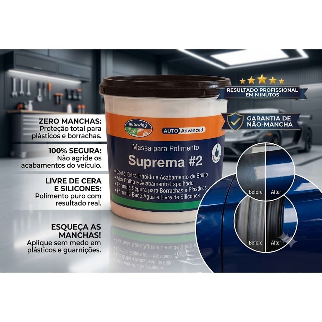 Massa De Polir Suprema #2 Ecoway Auto Advanced 900g Corte E Brilho