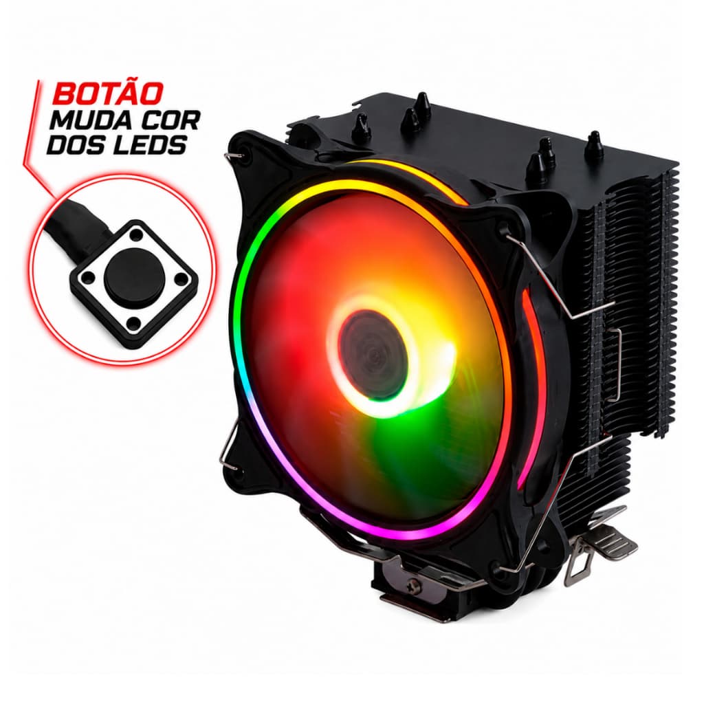 Cooler Universal Com Led Rgb Para Processador Intel/amd 130w