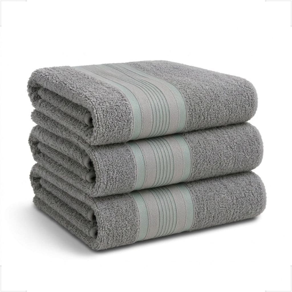 Kit 3 Toalhas de Banho Cinza 100% Algodão Jogo Banhão Premium Macia Alta Absorção Toalha Luxo Gigante 75x180cm